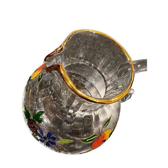 Vintage Venetian fruit pitcher accented in 24k gold - Picture 4 of 11